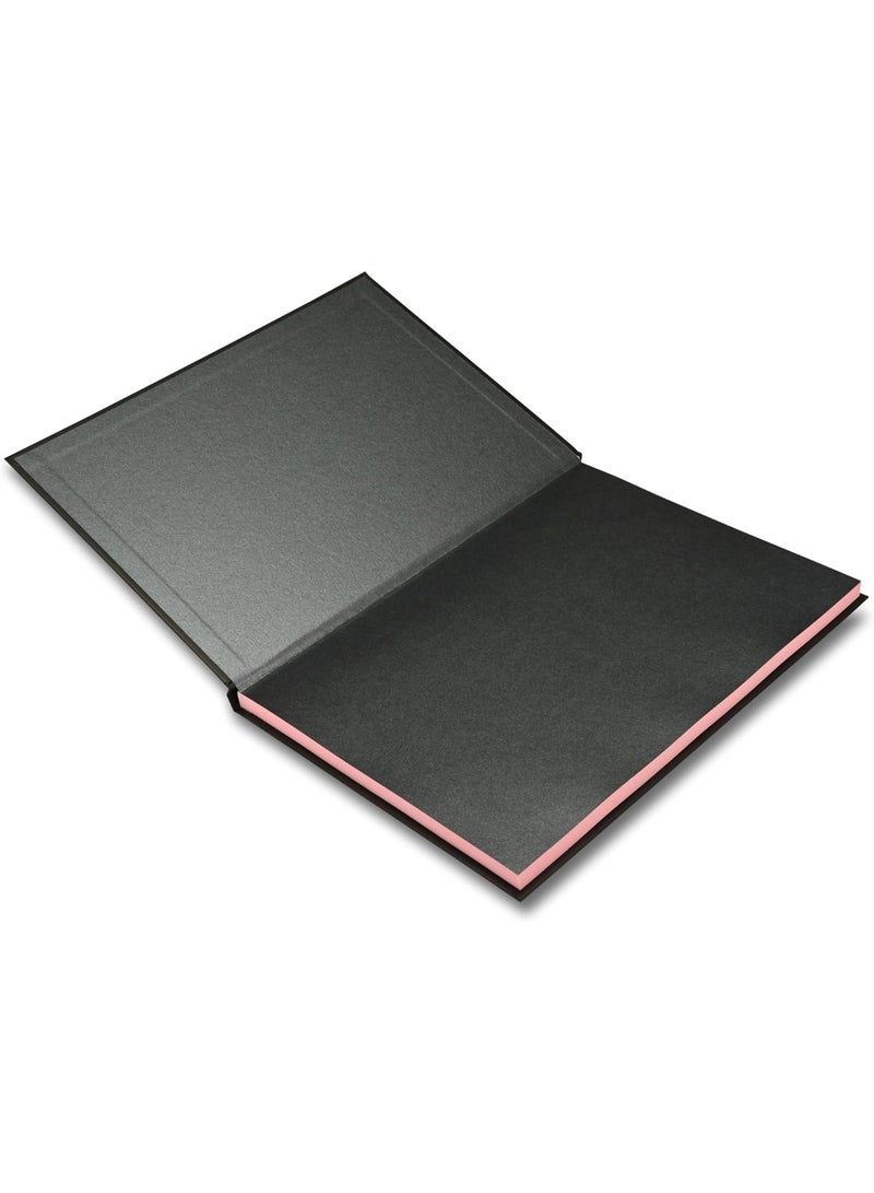 FIS Hard Cover Notebook, Glued Binding, A4 Size(210x297mm), 96 Sheets, 192 Pages, Pastel Pink Color Paper with 8mm Single Line Ruling, Packet of 5 Pieces, Black Cover Design-FSNBA4SL96PPI - Image 3
